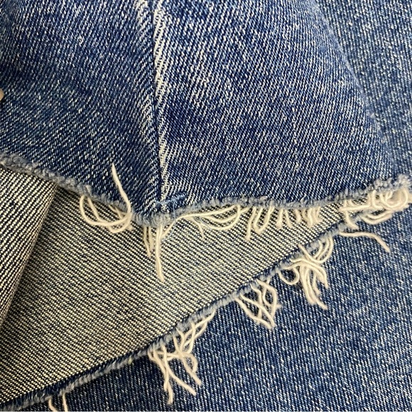 dELiA*s Juniors Flare Jeans Size Small 28x33 Boho Raw Hem High Rise Y2K Blue - Picture 7 of 8